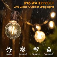 Mlambert 50Ft LED Outdoor String Lights G40 Globe Dimmable Patio Light, Waterproof Hanging String Light with 27 Warm White Shatterproof Bulbs(2 Spare) - Image 3