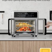 Kitchen Elite Air Fryer French Door Oven,15.8 Qt Toaster Oven Countertop Combo,18 Presets & 1 Preheat & Light, Airfryer Basket,Wire Rack,Baking Pan,Crumb Tray,Compact Design,Stainless Steel,Small - Image 2