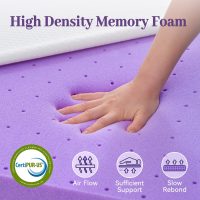 SINWEEK 2 Inch Gel Memory Foam Mattress Topper Twin Size, Ventilated High Density Pad for Back Pain, Bed Topper with Removable Soft Cover, CertiPUR-US Certified - Image 5