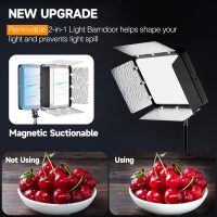 2-Pack LED Video Light Kit with Phone Holder & Barndoor, 2800-7000K Dimmable Studio Lighting for Video Recording, Live Streaming, YouTube, Vlogging, Photography, Makeup, Content Creation, Podcast - Image 2