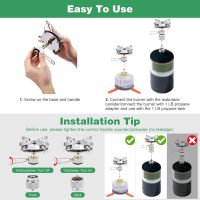 WADEO Portable Camping Stove Burner, Backpacking Stove with 1LB Propane Tank Adapter, Fuel Can Canister Stand and Carry Case, Portable Collapsible Propane Camping Burner for Outdoor Cooking - Image 4