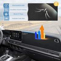 FIILINES Dash Cover for Honda HR-V 2023-2026 HRV, Dashboard Mat HRV Accessories Mesh Dash Mat Sunshade Nonslip Protector No Glare Black - Image 2