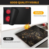 Stove Top Covers For Electric Stove Mat, Heat-Resistant Glass Surface Cover Fireproof Waterproof Oilproof 30 X 21 Inches Black - Image 2