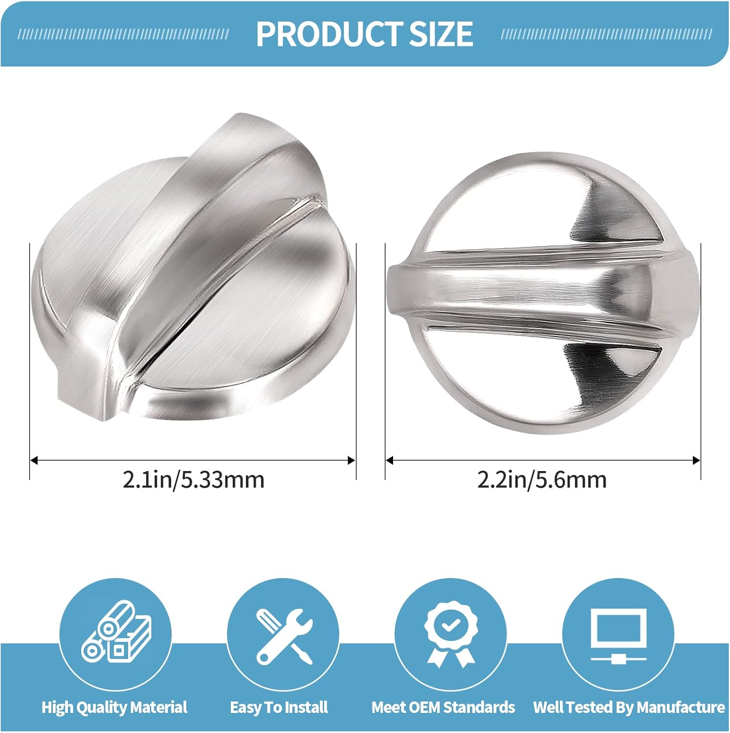 5 Pack WB03T10284 Oven Knobs Replacements for GE, 191D5100 Stove Knons Compatible with GE Range Stove Oven Replaces 1373043 AP4346312 AH2321076 EAP2321076 PS2321076 - Image 5