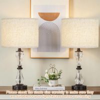 Beige Lamp shades Set of 2, Large Linen Drum Lampshades, 13" Top x 13" Bottom x 10" High Lamp Shade, Replacement Lampshades for Table and Floor Lamps, Pendant Light, Handcrafted, Easy Assembly - Image 2