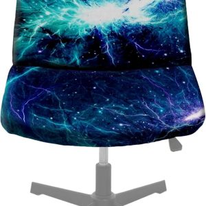 Criss Cross Chair Cover, Universal Fit and Non-Slip Mid-Back Wide Seat Vanity Chair Slipcover 3D Digital Print Pattern(H)