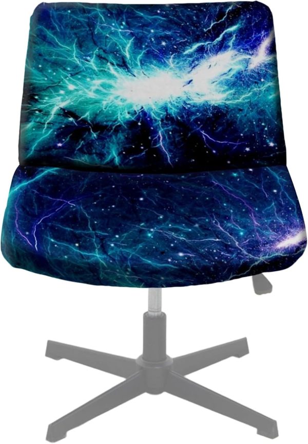 Criss Cross Chair Cover, Universal Fit and Non-Slip Mid-Back Wide Seat Vanity Chair Slipcover 3D Digital Print Pattern(H)