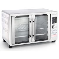 MegaChef 30 Quart Digital French Door Multi-Function Convection Toaster Oven with Rotisserie Set & Toast, Bagel, Pizza, Bake, Roast, Broil, Cookies, Dehydrate & More Presets - Image 2
