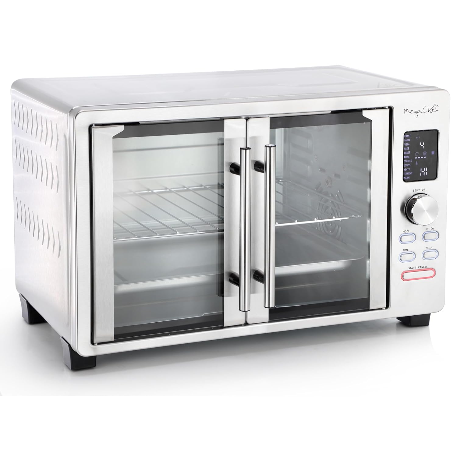 MegaChef 30 Quart Digital French Door Multi-Function Convection Toaster Oven with Rotisserie Set & Toast, Bagel, Pizza, Bake, Roast, Broil, Cookies, Dehydrate & More Presets - Image 2