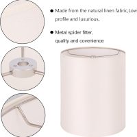 Wellmet CreamWhite 14"x14"x17" inches Lampshade, Required Assembly for Table Lamp, Bedside Lamp, Floor Lamp, Fabric Drum Lampshade Classic Modern Style, Metal Spider Fitter - Image 3