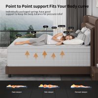 Queen Mattress, 10 Inch Queen Size Mattress in a Box with Memory Foam Hybrid, Individual Pocket Spring for Provide Support and Improve Sleep,Medium Firm(White) - Image 4