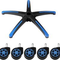 VEVOR Office Chair Base Replacement, 28", 2500 lbs Static Load, Heavy Duty Universal Computer Desk Chair Stool Base Part with 5 Casters and Reinforced Legs, Desk Chair Base Replacement, Black + Blue - Image 9