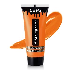 Go Ho Orange Body Paint Washable(2.37oz/pc),Water Based Cream Orange Face Body Paint for Starfire SFX Cosplay Costumes Festivals Halloween Pumpkin Makeup