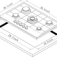 30 Inch 5 Burner Stainless Steel Gas Cooktop - Propane/Natural Gas Convertible Dual Fuel Stovetop - Image 4