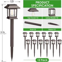 Solar Pathway Lights Outdoor, 12 Pack Upgraded LED Waterproof Solar Outdoor Lights, Outside Driveway Garden Landscape Walkway Path Yard Lawn Decor - Image 7