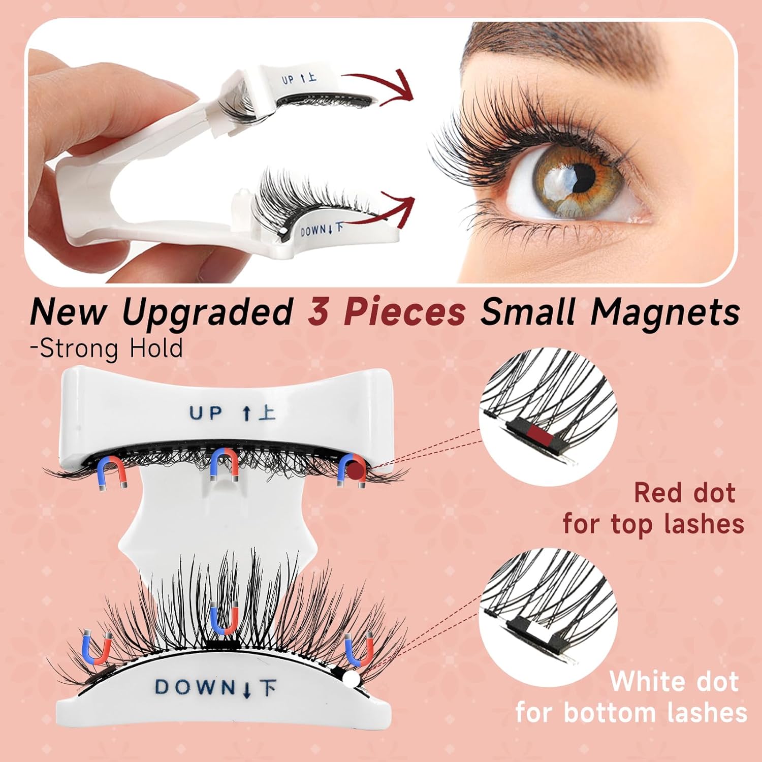 Higu clace Magnetic Eyelashes with Applicator Soft Magnetic Lashes Natural Look Wispy Magnet Lashes Easy to Wear and Remove (DJCX-A02) - Image 3