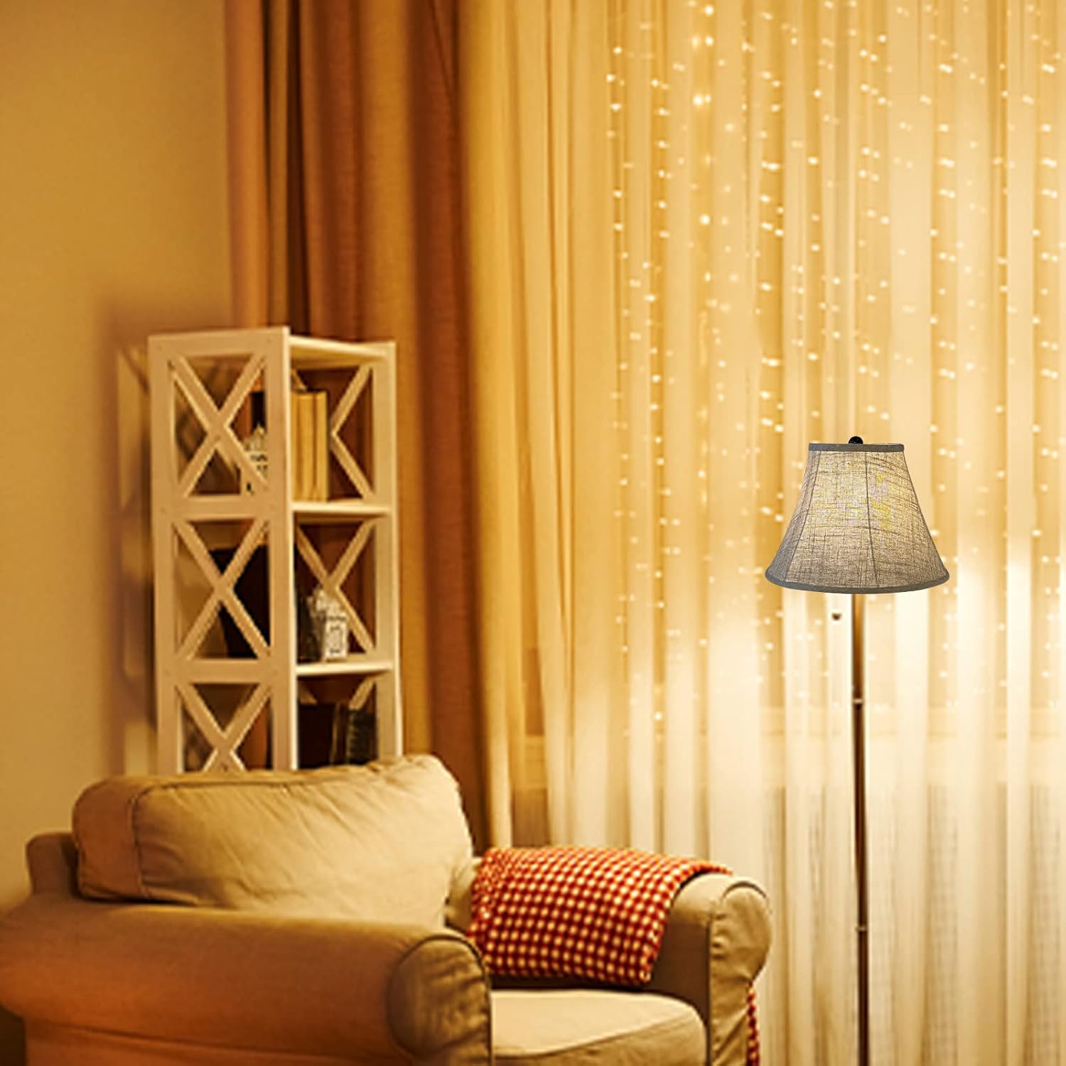 Double Brown Lamp Shade Set of 2, TOOTOO STAR Large Barrel Lampshade for Floor Light and Table Lamp 6x12x8.5 inch, DIY Fabric Natural Linen Hand Crafted, Spider (Brown, 6x12x8.5 inch) - Image 8