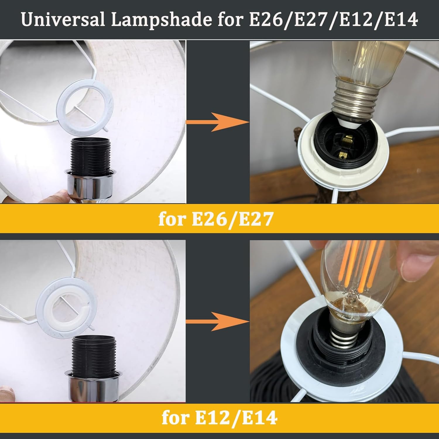 Drum Lamp Shades Set of 2, Linen Lampshade Replacement for Table, Floor &Bedside Lamps, 8.85''x11.02'', 2 Pack - Image 3