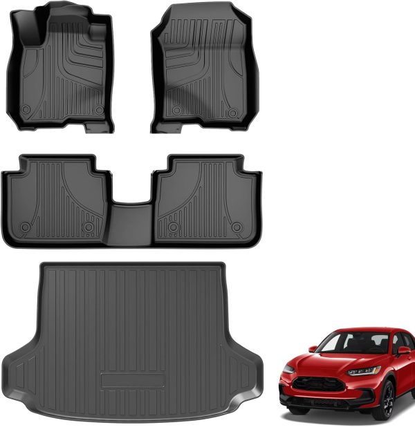 for 2026 HRV Floor Mats: All Weather Floor Mats & Cargo Liner Custom Fit 2023-2025 2026 Honda HRV (Include Hybrid) & Acura ADX 2025: Anti Skid 1st & 2nd Row & Trunk Mat for 2025 ADX Accessories