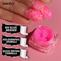 Teenitor Face Glitter, Pink Body Glitter Gel, Holographic Glitter for Face and Body, Hair, Gel Glitter Makeup for Festival Party Cheer Glitter - Image 3