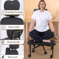 Cross Legged Office Chair with Wheels – Meditation Office Chair for Adults with Lumbar Support – Adjustable Height Criss Cross ADHD Desk Chair – Ergonomic Kneeling Yoga Chair for Home Office (Black-A) - Image 5