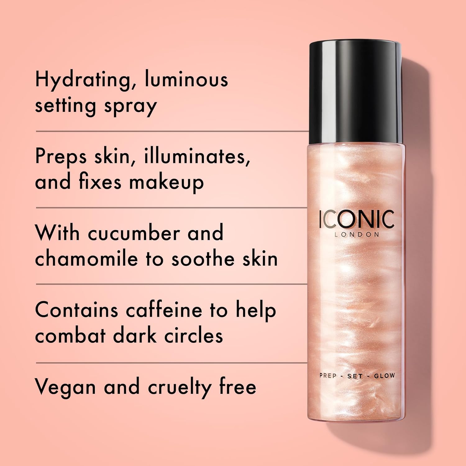 ICONIC LONDON Prep-Set-Glow | Hydrating + Setting + Glowing Spray, 3-in-1 Formula for a Dewy, Radiant Finish - Image 2