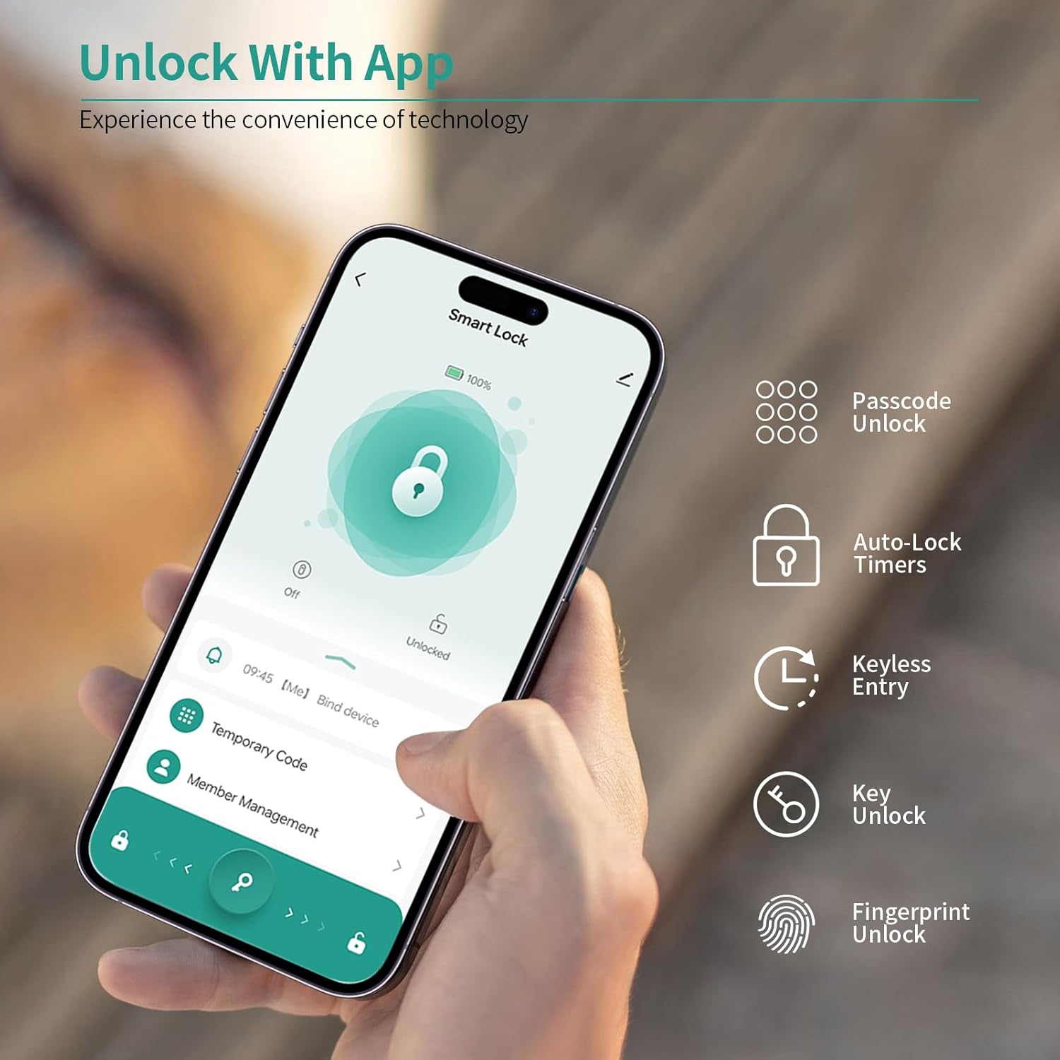IRONZON Fingerprint Door Knob Fingerprint Door Lock with App Control Smart Door knob for Bedroom, Biometric Door Lock for Apartment Office and Garages - Image 2