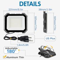 2 Pack LED Flood Lights Outdoor, 100W 10000LM Super Bright Floodlight Outside Work Light with 5.9FT Plug, IP65 Waterproof 6000K Outdoor LED Flood Light for Garage, Yard, Lawn, Garden - Image 4