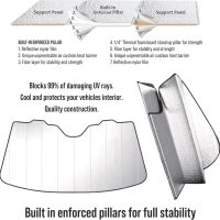 for Cadillac V Logo Logo Universal Fit Enforced Stand-Up Auto Windshield Sun Shade at Standard Size 54"x 27.5" - Image 4
