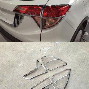 Car Accessories Fit for Honda Vezel HR-V HRV 2016-2018 ABS（Chrome） Tail Light Lamp Cover Trim Bezels 4-pc （not for Electric Version）