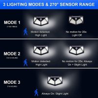 VINHMOR Solar Lights Outdoor 6 Pack, 100LED/3 Modes 270° Lighting Angle Motion Sensor Security Lights, IP65 Waterproof Wall Lights Solar Powered, Bright for Backyard Garden Fence Patio Front Door - Image 5