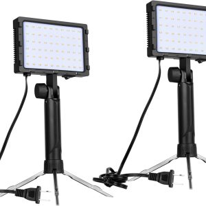 EMART 60 LED Continuous Portable Photography Lighting Kit for Table Top Photo Camera Video Recording Studio Light Lamp with Adjustable Tripod Stand & Color Filters - 2 Packs