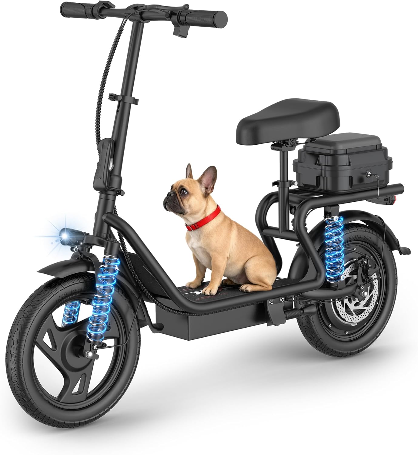 Maxshot Electric Scooter, 8.5" /10" /14" Tire, 16/19/22 Mph Top Speed, 12/16/21/27/28/49/50 Miles Long Range, Folding Escooter for Adults and Kids with Seat Bag, Dual Braking, Dual Suspension, App
