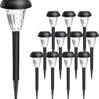 GIGALUMI 12 Pack Solar Light Outdoor Waterproof, Cool White Pathway Lights Solar Powered, Landscape Lighting, Garden Lights for Decor, Patio, Garden, Yard, Pathways, Walkway - Image 8