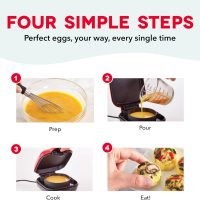 DASH Deluxe Sous Vide Style Egg Bite Maker with Silicone Molds for Breakfast Sandwiches, Healthy Snacks or Desserts, Keto & Paleo Friendly, (1 large, 4 mini) - Aqua - Image 4