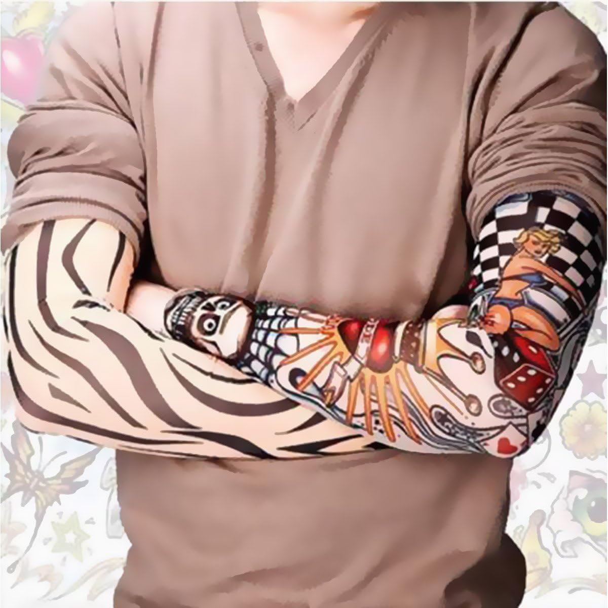 Akstore Temporary Tattoo Sleeves Set Arts Temporary Fake Slip On Tattoo Arm Sleeves Kit - Image 3