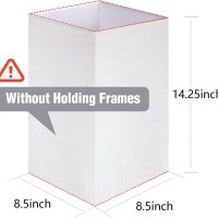 OUTON White Linen Texture Lamp Shade 14.25 x 8.5 x 8.5 inch for Shelf Floor Lamp - Image 2