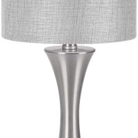 3 Way Touch Control Table Lamp, Dimmable Bedside Desk Lamp with Metal Base Modern Nightstand Lamp Stylish Grey Shade Simple Side Table Lamp for Bedroom, Living Room, Office or Den LED Bulb Included - Image 8