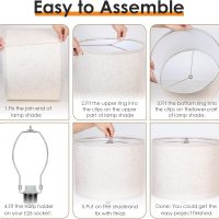 Lamp Shades Set of 2, Drum Lampshades 13" Top x 13" Bottom x 10" High with Spider Fitter, Large Replacement Lamp Shades for Table Lamps, Floor Lamps, Easy Assembly Required (2, Beige) - Image 7