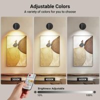 Wireless Led Spotlight Indoor, Rechargeable Uplighting Indoor with Remote Dimmable, 350° Rotate, Battery Powered Ceiling Spotlight for Artwork Painting Tree Plant Picture Lights - Image 4