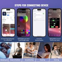 BKDRL Bluetooth Speaker Lamp with Wireless Charger, RGB Night Light, Alarm Clock, App Control - White - Image 6