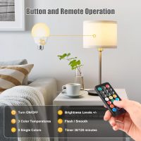 Brightown E26 Rechargeable Light Bulb with Remote and Timer, Battery Backup Bulb for Sconces and Lamps, Magnetic Bulbs for Non-Hardwired Fixture, 3 Color Temperatures + 9 RGB Colors, Dimmable, 2 Pack - Image 5