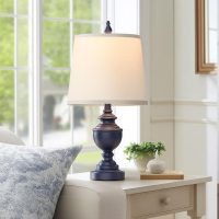 PARTPHONER Retro Table Lamps Set of 2, Bedside Lamp for Bedroom Rustic Farmhouse Table Lamps for Living Room, Vintage Nightstand Lamps with White Shades, Blue - Image 5