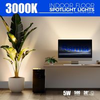 Barrina Uplighting Indoor Spotlight, 2 in 1 Detachable Up Lights Indoor Floor Can Light with 3000K GU10 Bulb, LED Spot Lights for Plant Picture Home, 6.56FT Plug Cord & Foot Switch,2 Packs - Image 4