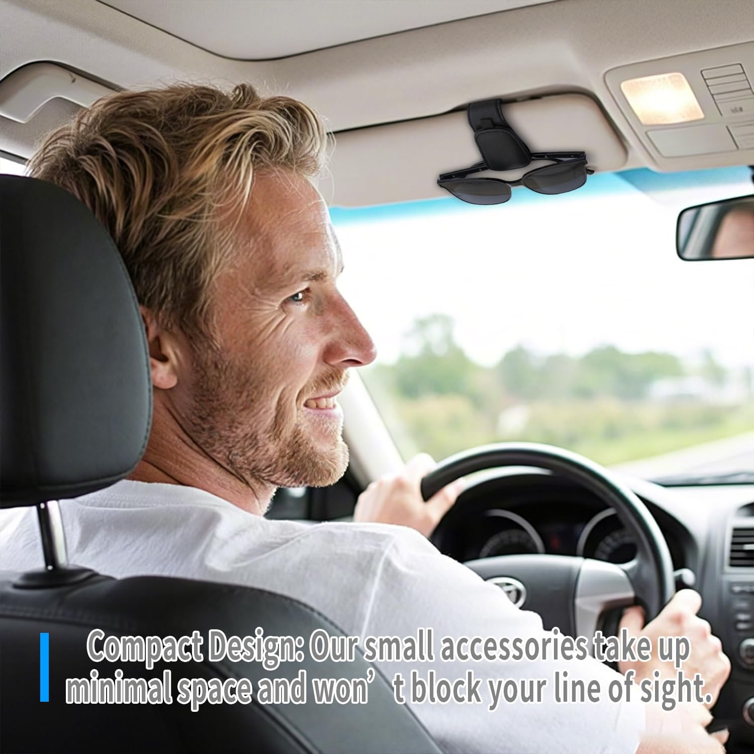 Yuoyar 2 Packs Magnetic Sunglass Holder for Car Visor - Universal Sunglasses Clip for Different Size Eyeglasses - Convenient Interior Car Accessories (Black) - Image 6