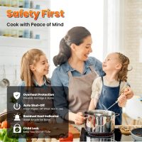 Electric Cooktop 36 Inch, OmniEase Built-in Electric Cooktops 5 Burner Stove Top, 36" Radiant electric Cook top Stovetop with Kid Safety Lock, Timer, 9 Heating Level, 9600W, 220-240V for Hard Wire - Image 5