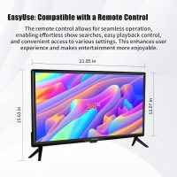 luckyfive CrystalView 24" Android Smart TV | Netflix & Disney+ YouTube Ready | Vibrant FHD Display | Google Play Store | Wi-Fi & Local Channels | HDMI/USB | VESA Mountable - Image 3