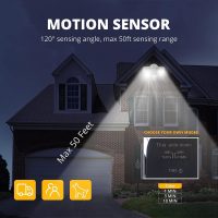 UME 19W LED Flood Light Motion Sensor Outdoor, 2 Adjustable Head, 2000LM, 5000K, IP65 Waterproof, Dusk to Dawn Security Light with Photocell for Exterior,Outside,Garage,House(Black) - Image 3