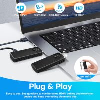2025 Upgraded Wireless HDMI Transmitter and Receiver,Plug and Play Wireless HDMI Adapter,4K Decode 1080P@60Hz Ultra HD Video Output for Video/Audio from Laptop/Camera/TV Box to Monitor/HDTV/Projector - Image 2
