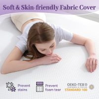 SINWEEK 2 Inch Gel Memory Foam Mattress Topper Twin Size, Ventilated High Density Pad for Back Pain, Bed Topper with Removable Soft Cover, CertiPUR-US Certified - Image 4